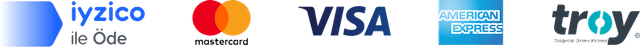 Payment methods - Iyzico, Mastercard, Visa, American Express, Troy