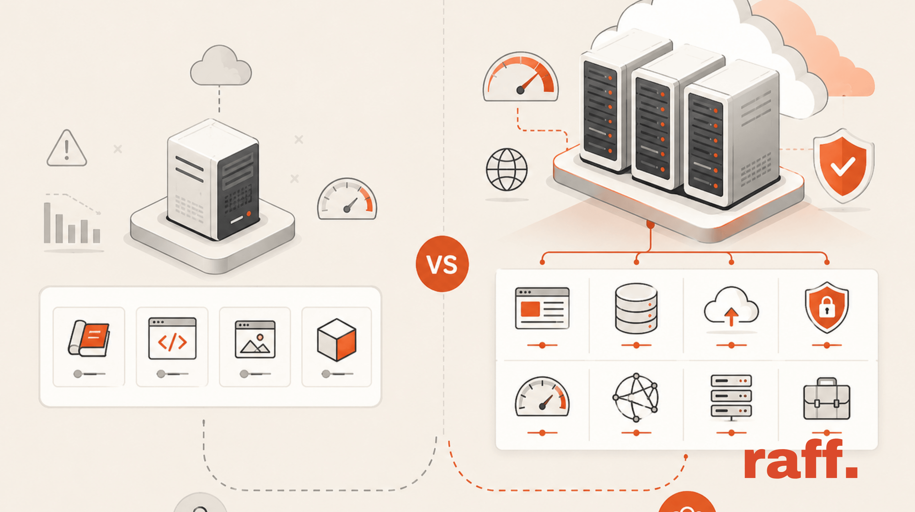 Visual showing reliable VPS hosting as important for production applications, databases, Windows remote desktop, APIs, and business-critical tools.