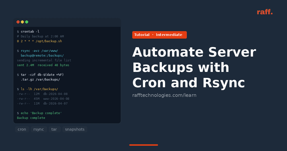 Automate Server Backups with Cron and Rsync on Ubuntu 24.04